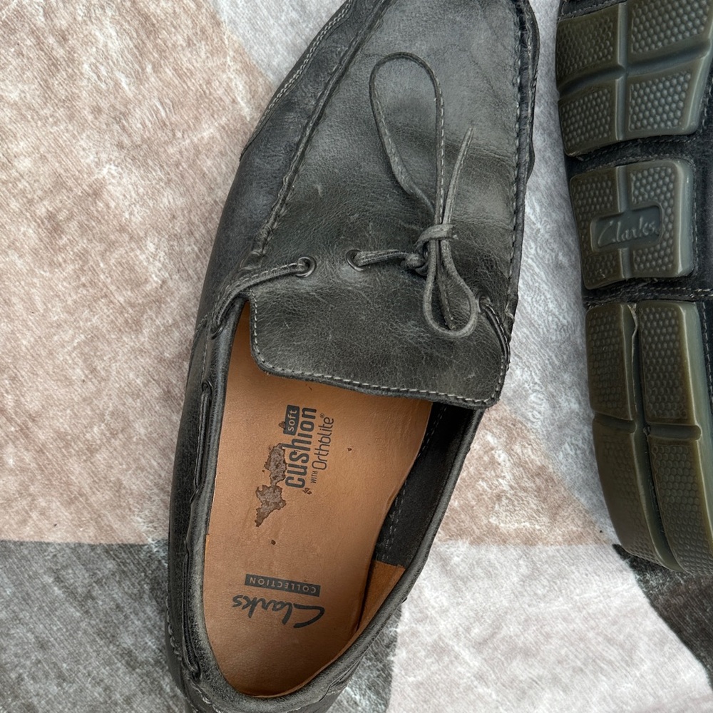 Clarks Men's charcoal grey Leather Loafers‎ - Picture 5 of 5